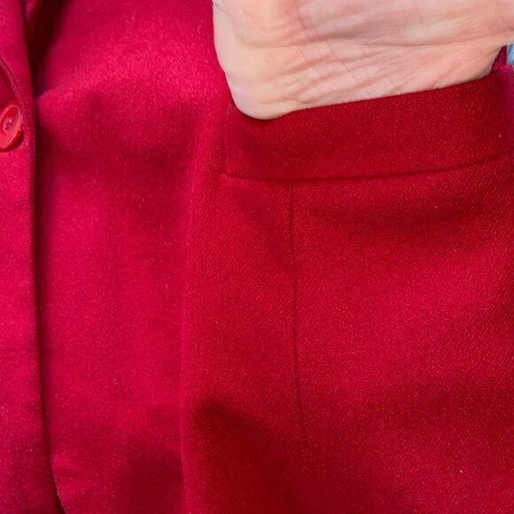 VTG Kristen Blake 100% Wool Blazer Red MCM Small - Picture 4 of 8
